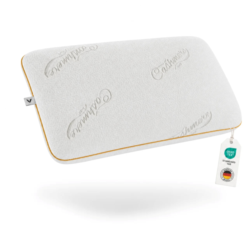 Nackenstützkissen 60x40x12 cm – Premium Memory Foam Kopfkissen mit Cashmere-Bezug & Luftkanälen – Ergonomisches Kissen für Seitenschläfer – VELANIQUE