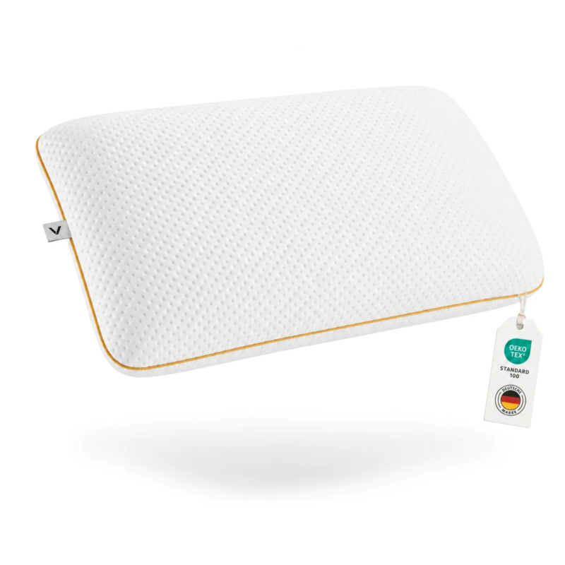 Nackenstützkissen 60x40x12 cm – Ergonomisches Kopfkissen aus Memory Foam für Seitenschläfer & Rückenschläfer – Atmungsaktiv – VELANIQUE Air Comfort Flow+